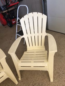 Two Beije chairs white 2499 each or three for $25