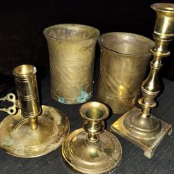 Small Collection Of Vintage Brass Items