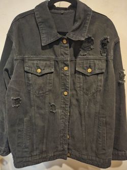 Denim Jean Jacket - Black