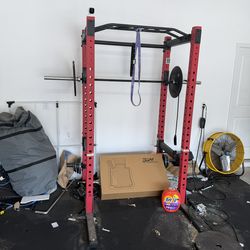Ethos Power Rack And 45lb Bar For Sale