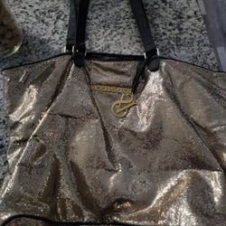 Victoria Secrets Gold Glitter Bag Purse In Great Condition 