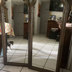 Antique Wooden Trim Mirrors 