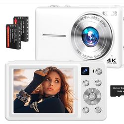 New 4K Digital Camera, 64MP Autofocus Vlogging Camera with Dual Lens