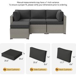 New in box!!9 pieces outdoor thick cushions(grey/black/cream/blue