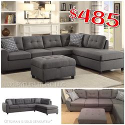 New grey sofa sectional