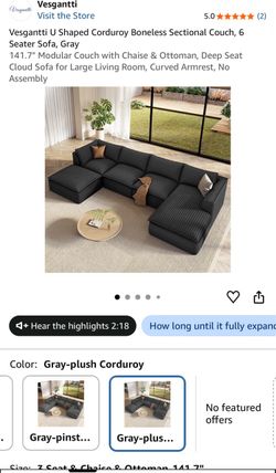 Vesgantti U shaped sectional couch