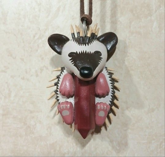 Polymer Clay Hedgehog With Mookaite Crystal