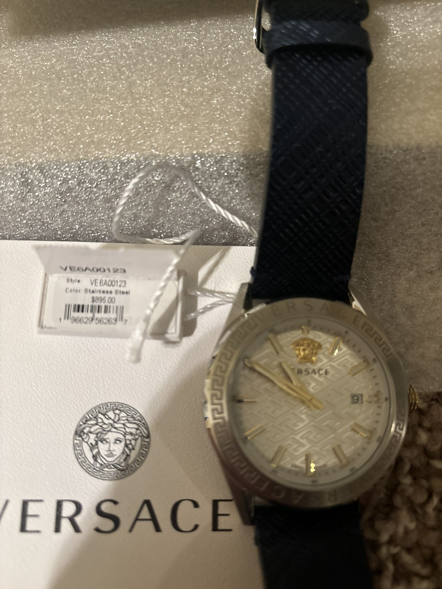 Versace Men’s Wristwatch Blue Band Gold/silver Face
