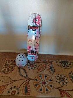 Skate board and helmet