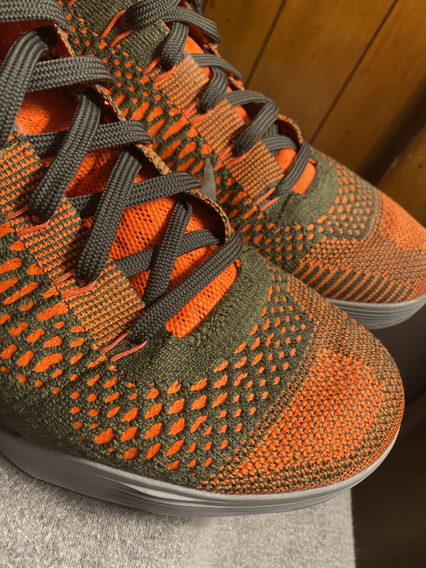Kobe 9 elite high neon orange and army green