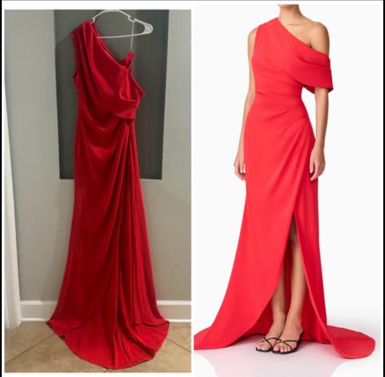Elliatt Isadora Off The Shoulder Gown in Red. Size M