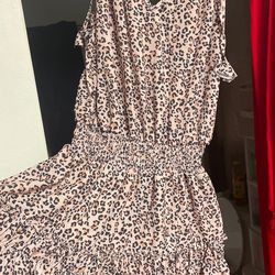 Spaghetti Strap Cheetah Dress