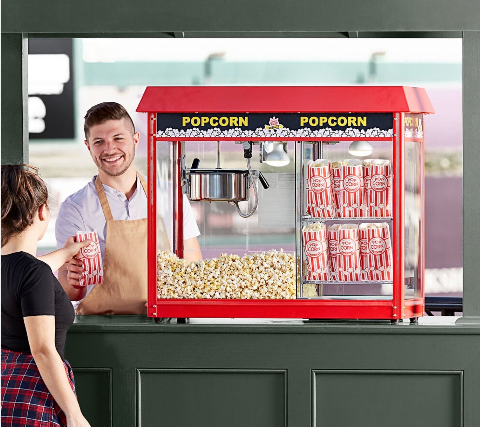 Commercial Popcorn Machine / Popper with Warming / Holding Merchandiser ...
