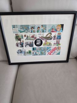 Zen Pencils Make Good Art Framed Poster Neil Gaiman Comic Strip 25x20 AS-IS