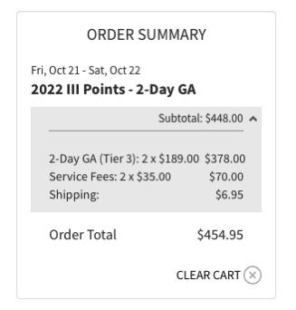 Two Tickets iii Points / 3 Points Festival Tickets