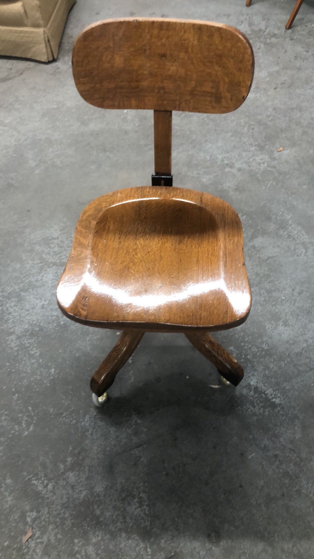 Heavy, strong wood desk chair