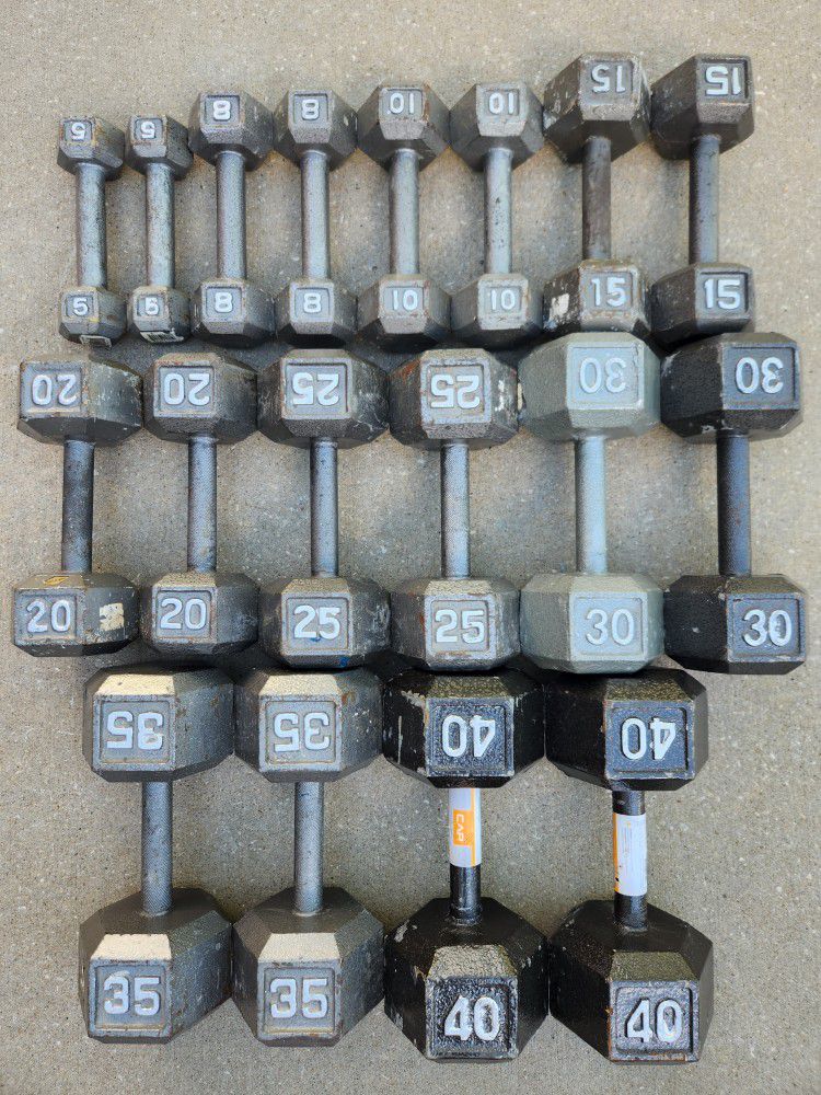 Iron Hex Dumbbell Set 5-40lbs
