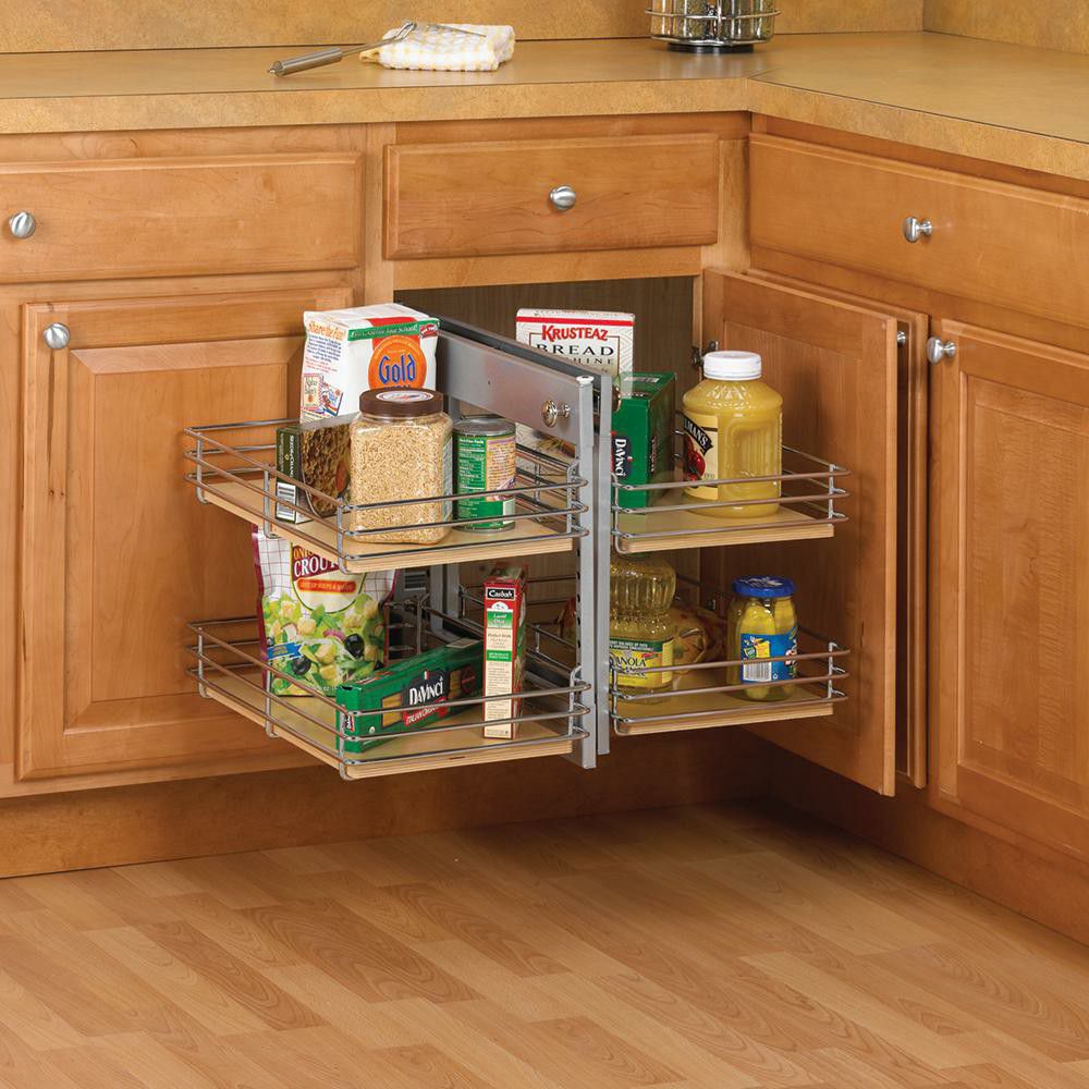Blind Corner Slide Out Kitchen Cupboard Cabinet Optimizer Rev-a-shelf
