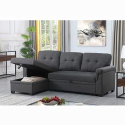 Sleeper Sectional Sofa Pull Out Bed Grey Or Beige New Pay Later