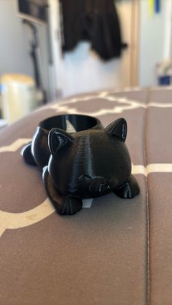 Black cat 3-D printed tea light holder