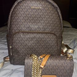 MK Matching Purse And Backpack Set 