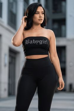 2pcs Women's Spring/Summer Set: Sparkling Black Rhinestone Sleeveless Sexy Halter Top & Hihigh-Waisted Skinny