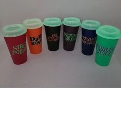 Starbucks Halloween Glow In The Dark Reusable Hot Cups 2020  Set Of 6
