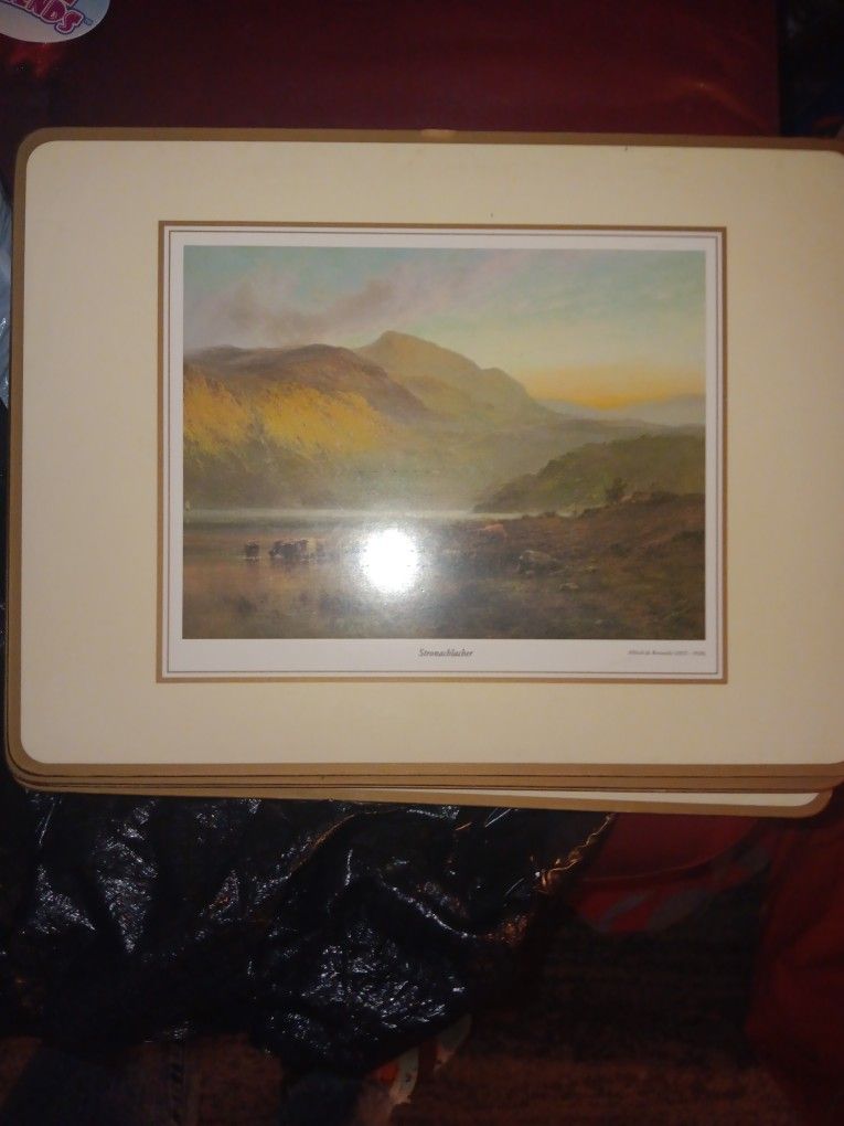 8x10 Corkboard Photography Puctures Anglers On The Dee, Near Balmoral, The Head Of Loch Awe, A Selkirks Glen, Stronachlacher-4 Pics