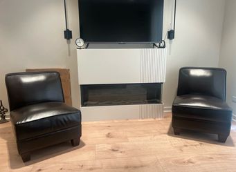 Pair of Ave Six Milan Chairs, Espresso Bonded Leather