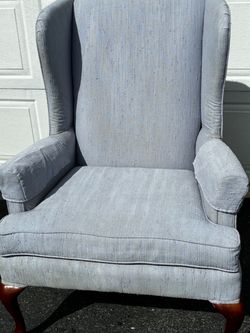 Blue -  gray Wingback Accent Chair by Brohill