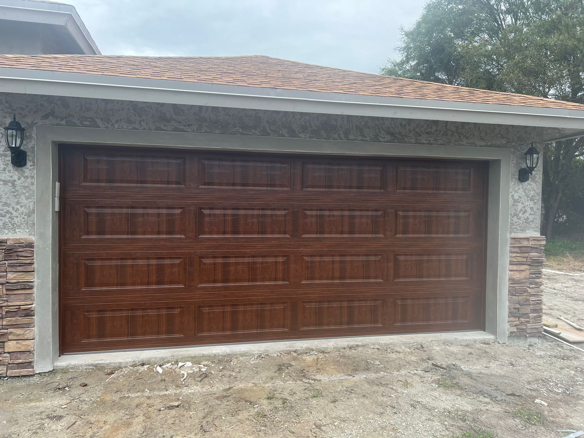 Wood Look Steel Garage Door 16x7 – Strong & Stylish + FREE Install