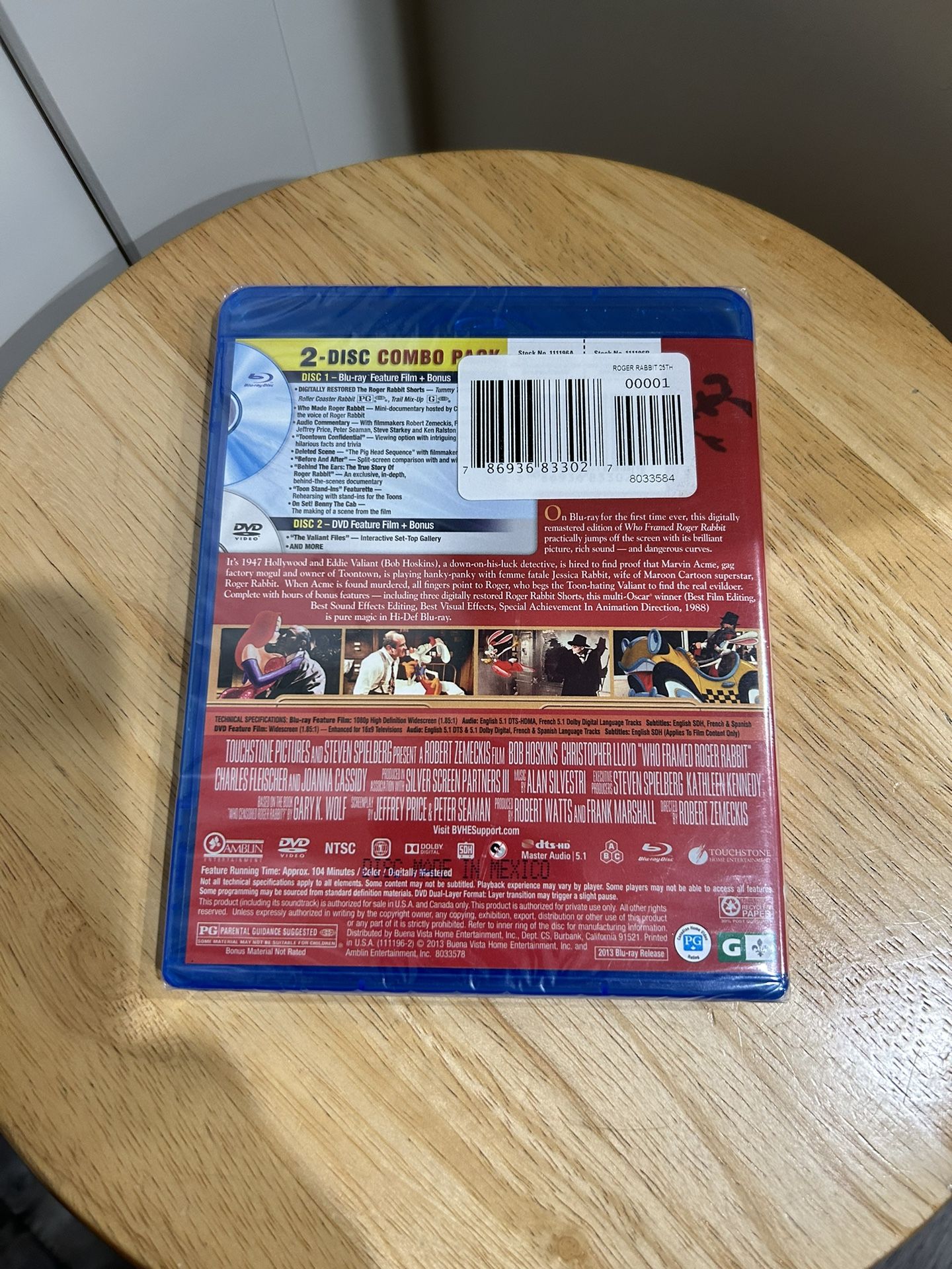 Who Framed Roger Rabbit 25th Anniversary Blu-Rey, DVD Combo (New)