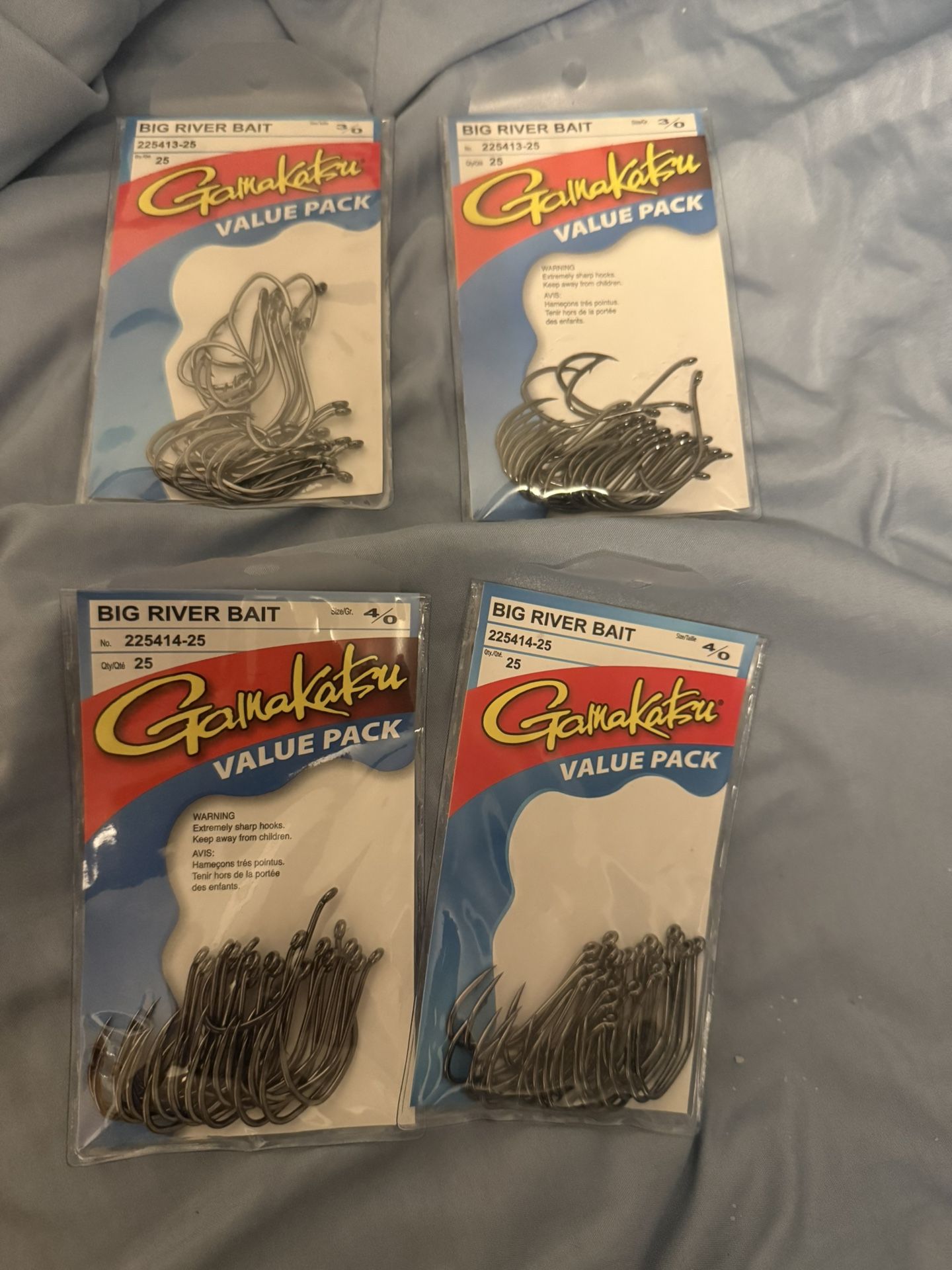 Gamakatsu Big River Hooks 4/0 And 3/0