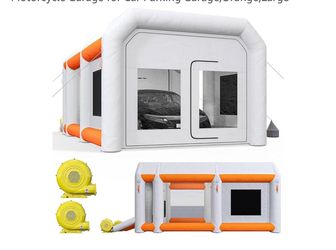 Portable Inflatable Paint Booth, Large Spray Booth Car Paint Tent, with Blower Air Filter System, Auto Paint Workstation, Motorcycle Garage for Car Pa