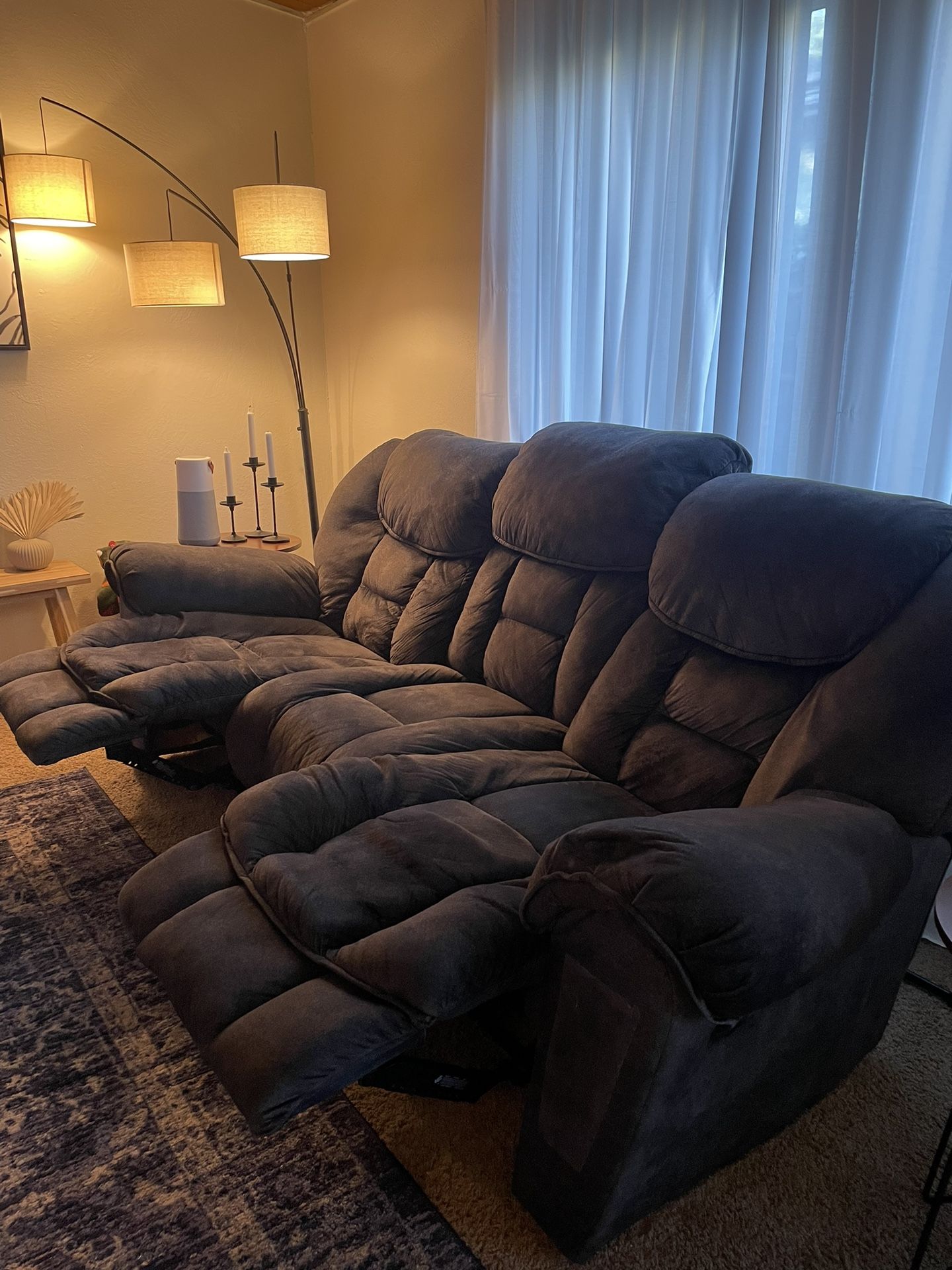 Blue Reclining Sofa
