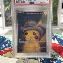 Pokemon PSA 9 Pikachu with Grey Felt Hat #085 Pokemon X Van Gogh Promo