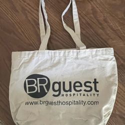 BR Guest Hospitality beige tote bag with zipper 