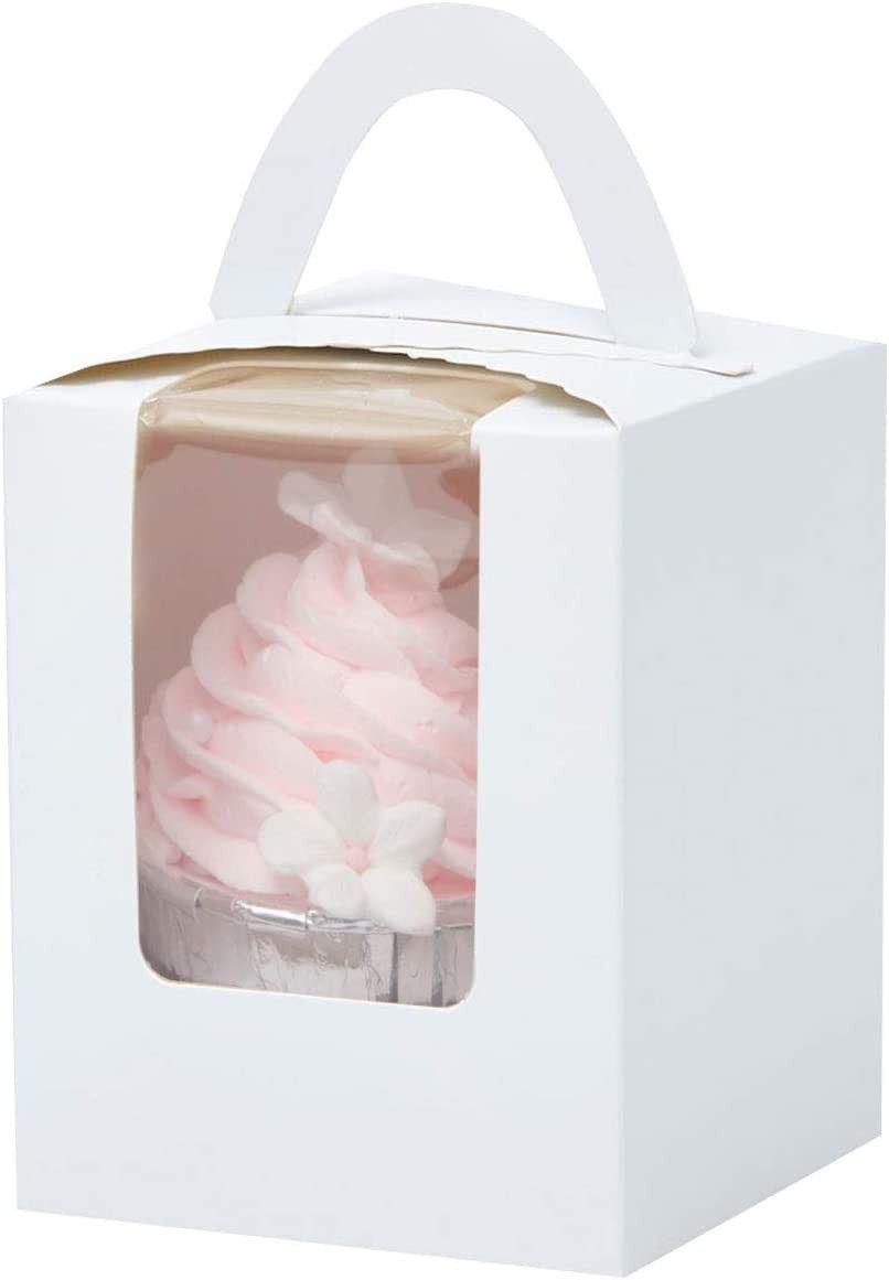 YoTruth Pale Grey Cupcake Boxes Single 50 Pack Easy Assembly Bottom (Classic Series)