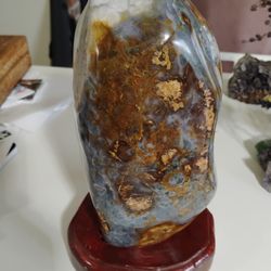 Large polished ocean jasper w/ base