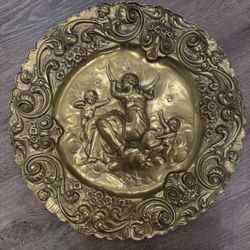 Vintage Heavy Brass Plate 