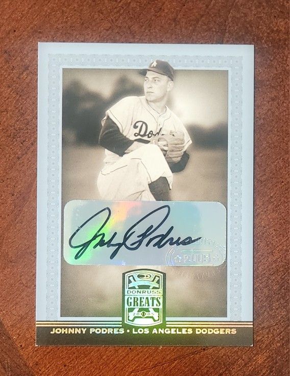 DODGERS JOHNNY PADRES AUTOGRAPH BASEBALL CARD