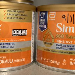 Two Sample Cans Of Similac Sensitive