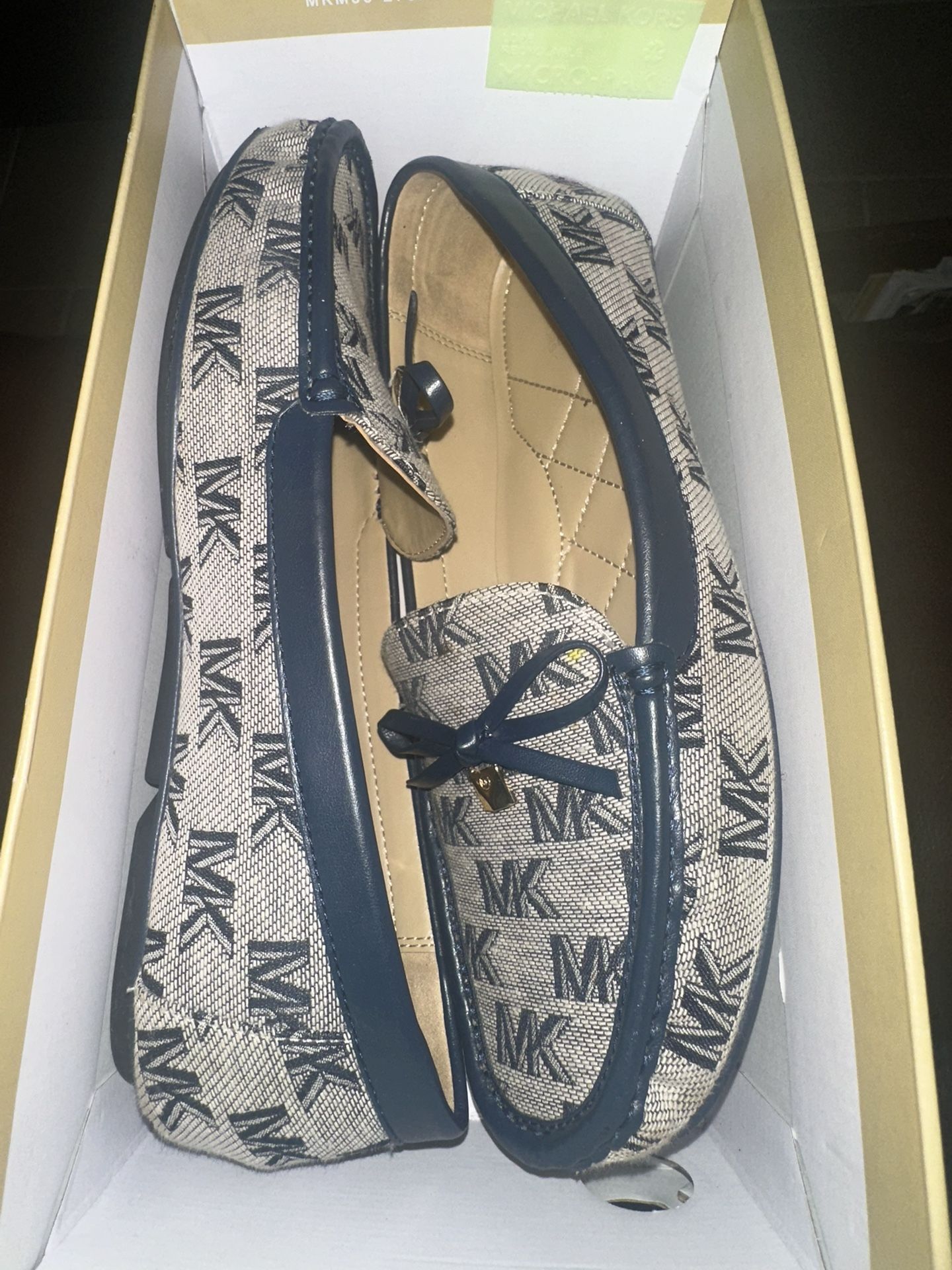Michael Kors Blue And Brown Loafers 7.5