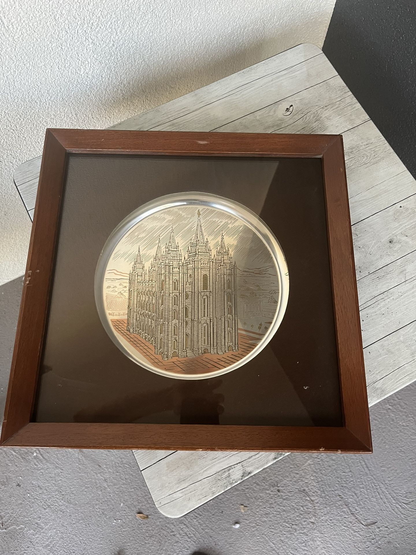 #75 Of 500. The Morman Temple Etched Decorative Plate