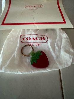 Coach strawberry keychain New with bag & Box