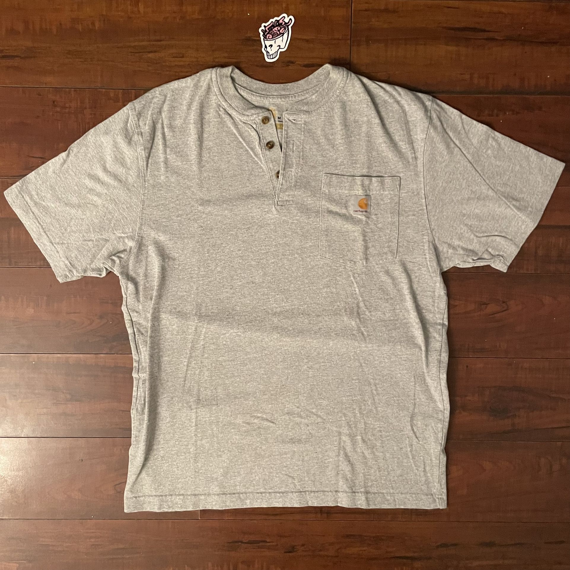 GREY CARHARTT POCKET TEE