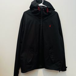Polo Ralph Lauren Mens Water-Resistant Lightweight Hooded Jacket Black M