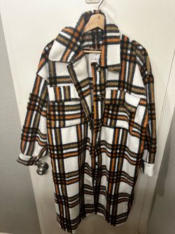 Hers & Mine Plaid Oversized Long Coat