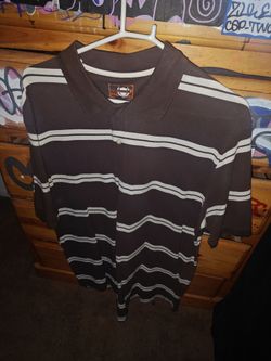 Brown and white striped shirt