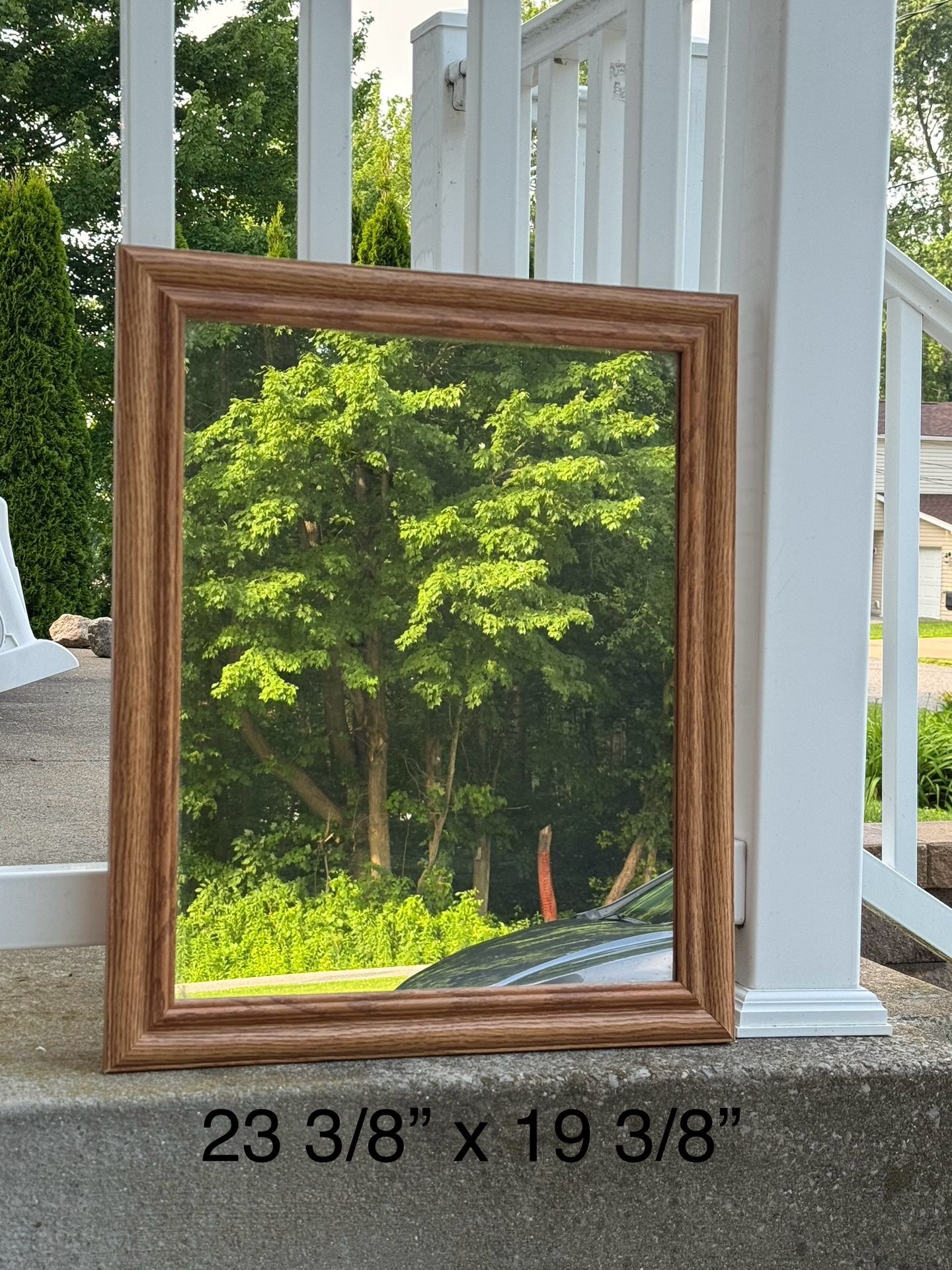 Crystal Art Gallery Mirror with wooden frame (23 3/8” x 19 3/8”)